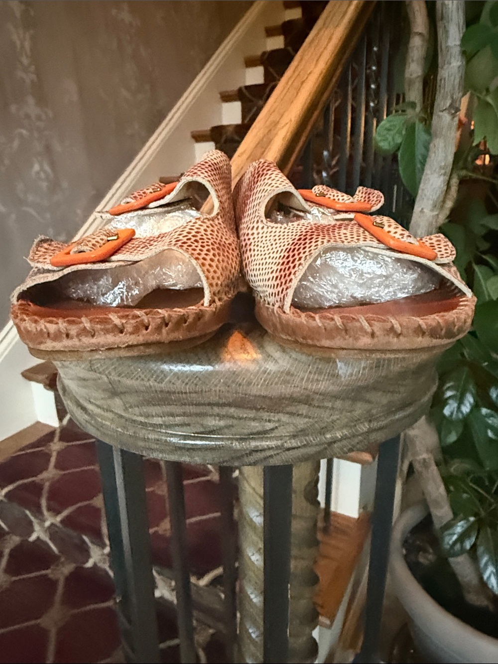 LA PLUME JEN ladies, leather snake print sandal, EURO 39 made in Italy fair cond - Picture 3 of 8